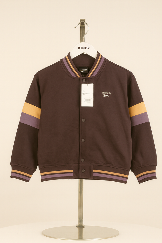 Reebok Kids Varsity Jacket Yellow & Purple Stripes