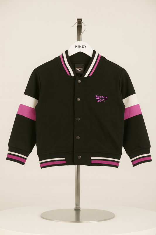 Reebok Kids Varsity Jacket – Black & Pink