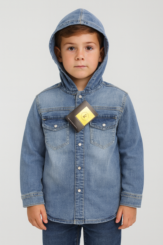Boys’ 2 Pocket Denim Hoodie Jacket