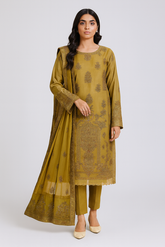 Ain Alif – Unstitched 3PC Embroidered Lawn (Vol-313)