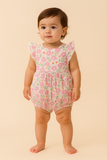 Adorable Baby Girls’ Striped & Floral Romper