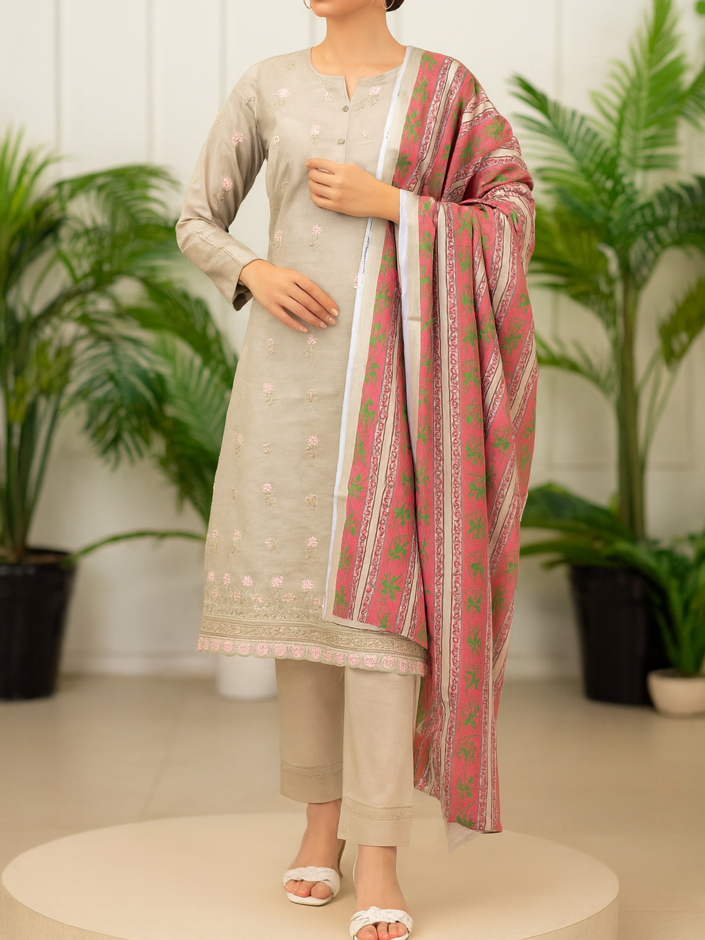 Mix Brand Embroidery Unstitched 3-Piece Suit