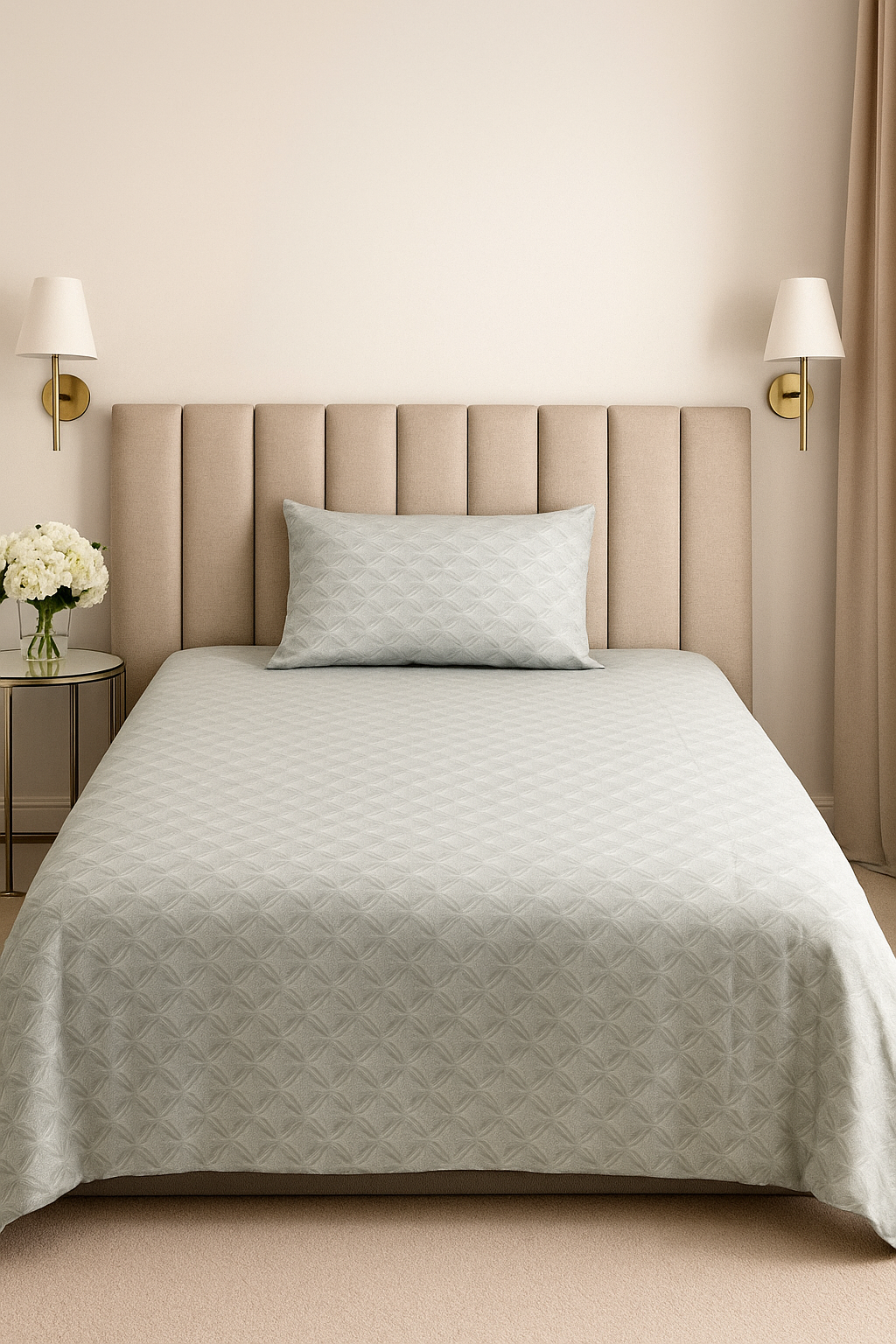 Single Bedsheet with Pillow Cover ( Export Quality )