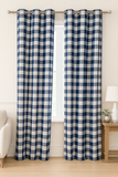 Dark Blue & White Checks patteren Curtain – 10 RINGS | HIGH EXPORT QUALITY BY  AKYA