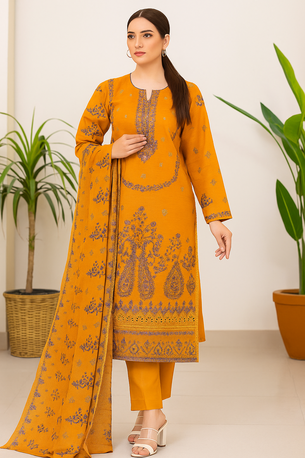Mishal By SB - Unstitched 3-Piece Heavy Embroidery