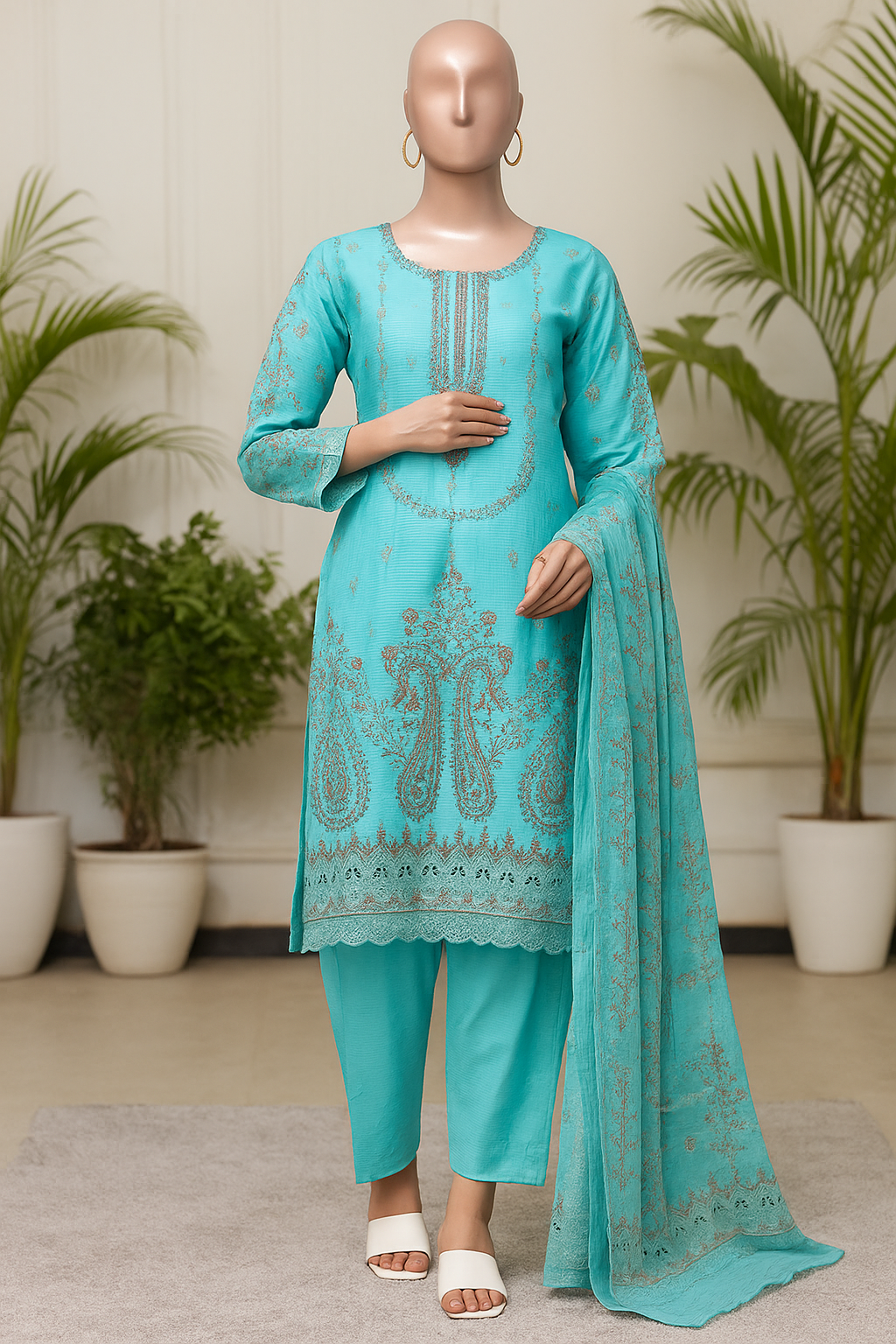 Mishal By SB - Unstitched 3-Piece Heavy Embroidery
