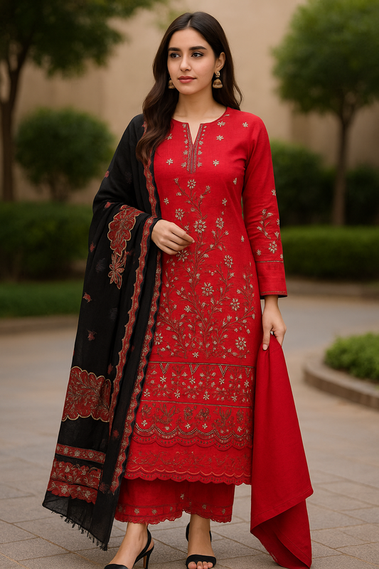Rang e Haya - Unstitched 3-Piece Heavy Embroidered Lawn VOL-45