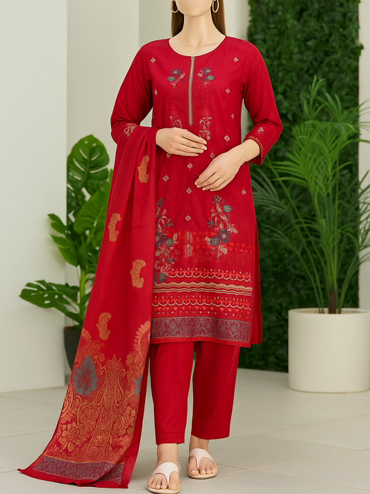 Areeba Eman – Unstitched 3PC Embroidered Lawn