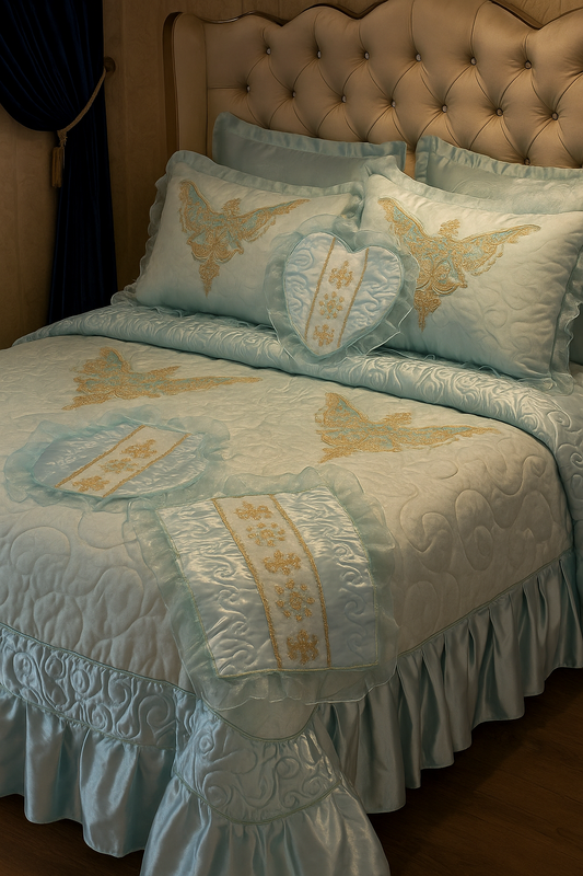 Bridal embroidered bedding set (9pcs set)