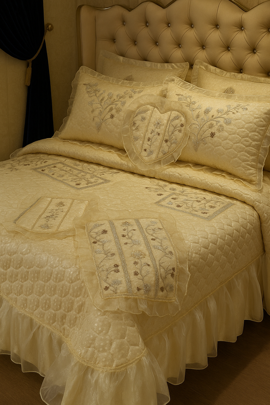 Bridal embroidered bedding set (9pcs set)