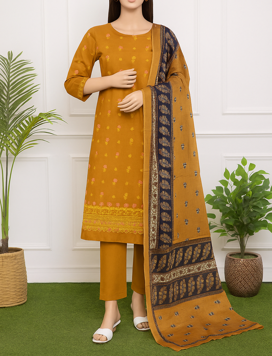 Mix Brand Embroidery Unstitched 3-Piece Suit