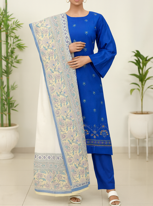 Mix Brand Embroidery Unstitched 3-Piece Suit