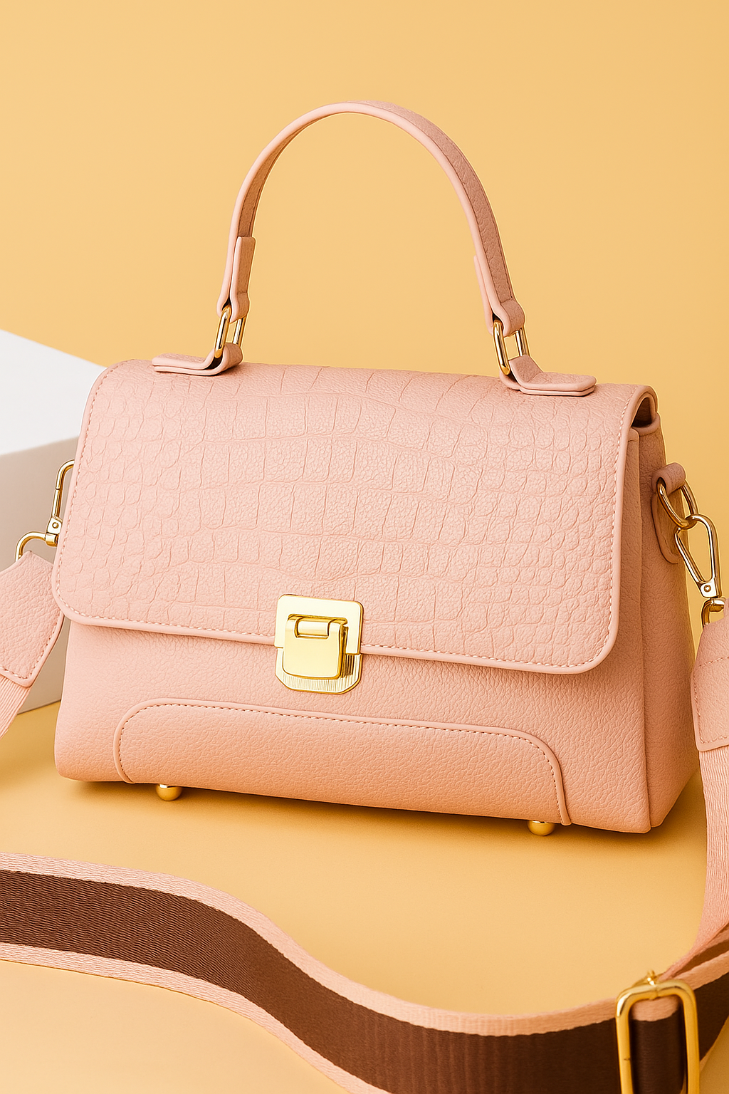 Textured Leather Handbag