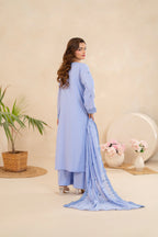 Zunaira Zamal-3PC-Embroidery Unstitch Lawn (Lavender)