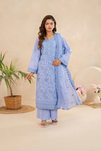 Zunaira Zamal-3PC-Embroidery Unstitch Lawn (Lavender)