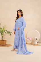 Zunaira Zamal-3PC-Embroidery Unstitch Lawn (Lavender)