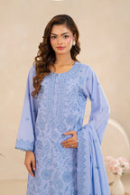 Zunaira Zamal-3PC-Embroidery Unstitch Lawn (Lavender)