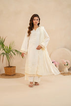 Zunaira Zamal-3PC-Embroidery Unstitch Lawn (Champagne)