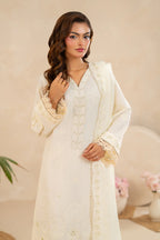 Zunaira Zamal-3PC-Embroidery Unstitch Lawn (Champagne)