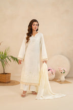 Zunaira Zamal-3PC-Embroidery Unstitch Lawn (Champagne)