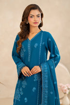 Zunaira Zamal-3PC-Embroidery Unstitch Lawn (Royal Blue)
