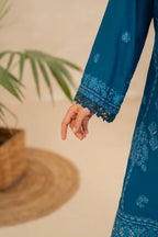Zunaira Zamal-3PC-Embroidery Unstitch Lawn (Royal Blue)