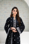Zunaira Zamal-3PC-Embroidery Unstitch Lawn (Black)