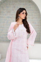 Zunaira Zamal-3PC-Embroidery Unstitch Lawn (Pink)