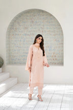 Zunaira Zamal-3PC-Embroidery Unstitch Lawn (Lite peach)