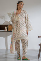 Ego Slide Away – 3PC Unstitched Lawn (cream)