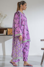 Ego Slide Away – 3PC Unstitched Lawn (Purple)