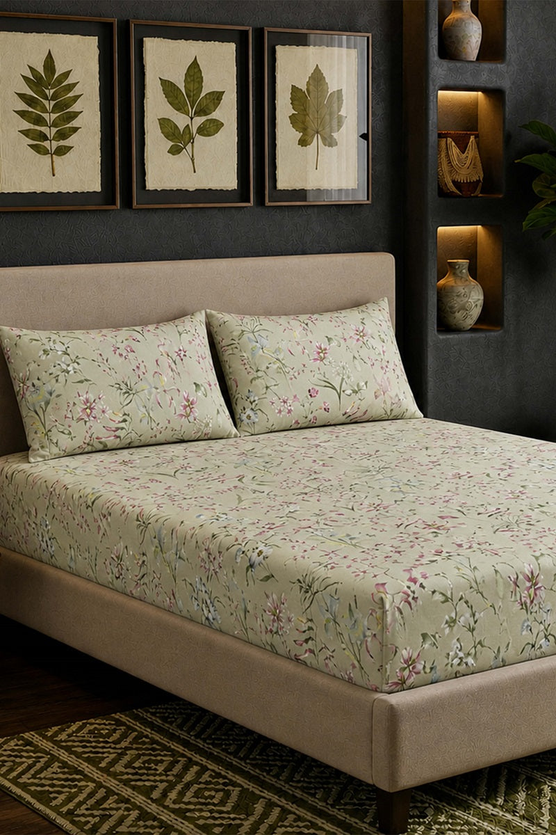 King Size Fitted Bed Sheet Set By KBC (Pista)