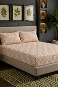 King Size Fitted Bed Sheet Set By KBC (Orange)