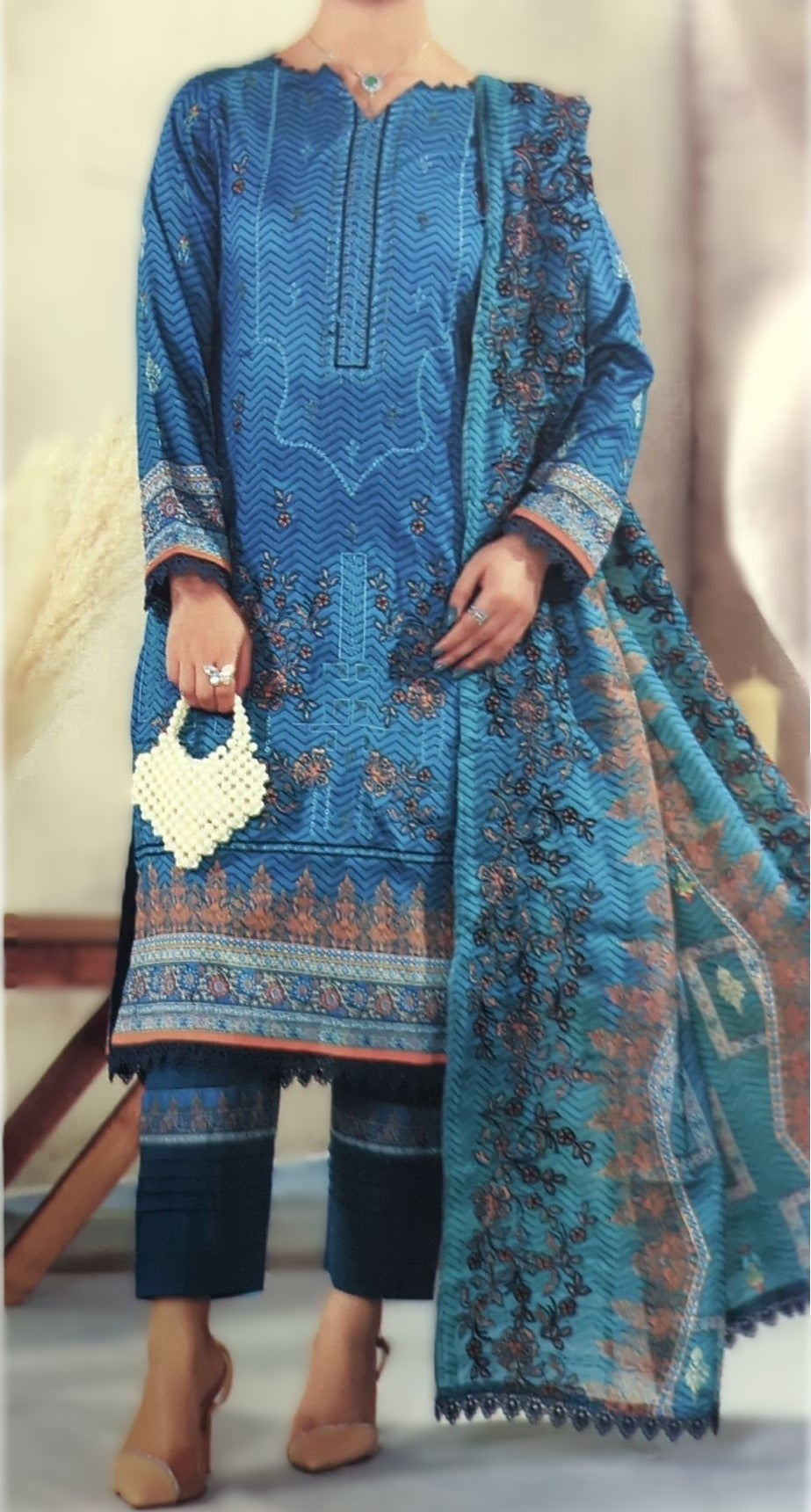 FRENZEY VOL 12 – Unstitched 3-Piece Luxury Embroidered Suit