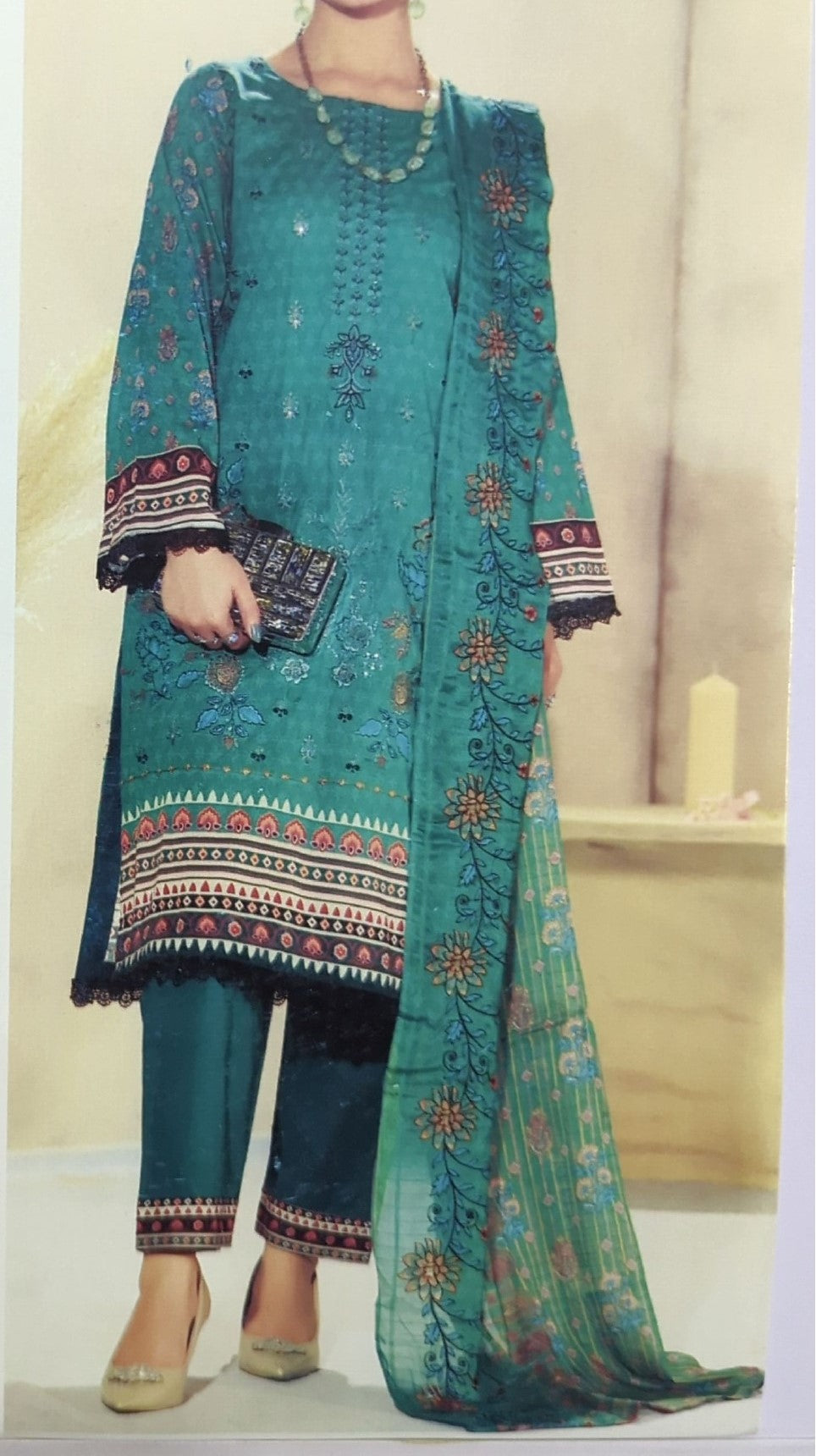 FRENZEY VOL 12 – Unstitched 3-Piece Luxury Embroidered Suit