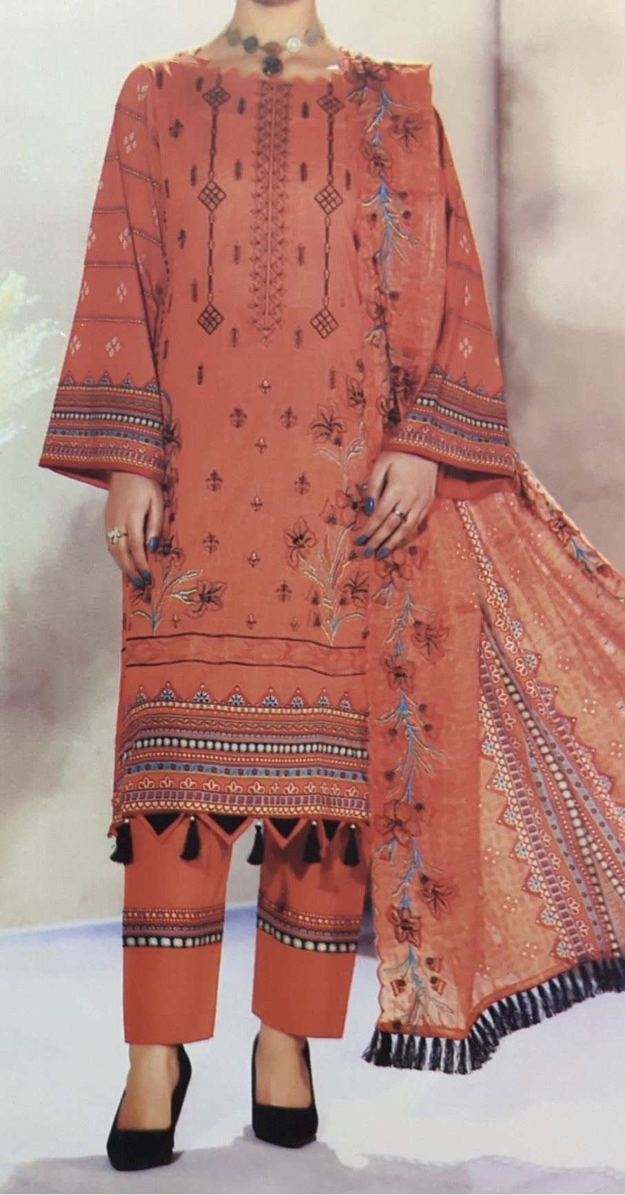 FRENZEY VOL 12 – Unstitched 3-Piece Luxury Embroidered Suit