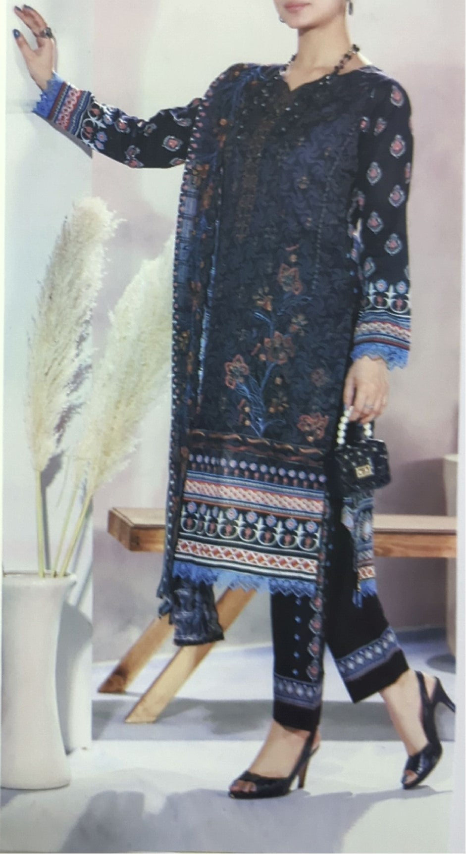 FRENZEY VOL 12 – Unstitched 3-Piece Luxury Embroidered Suit