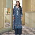 Dhagakari By Johra 3PC- Unstitch Embroidered Suit (Navy-Blue)