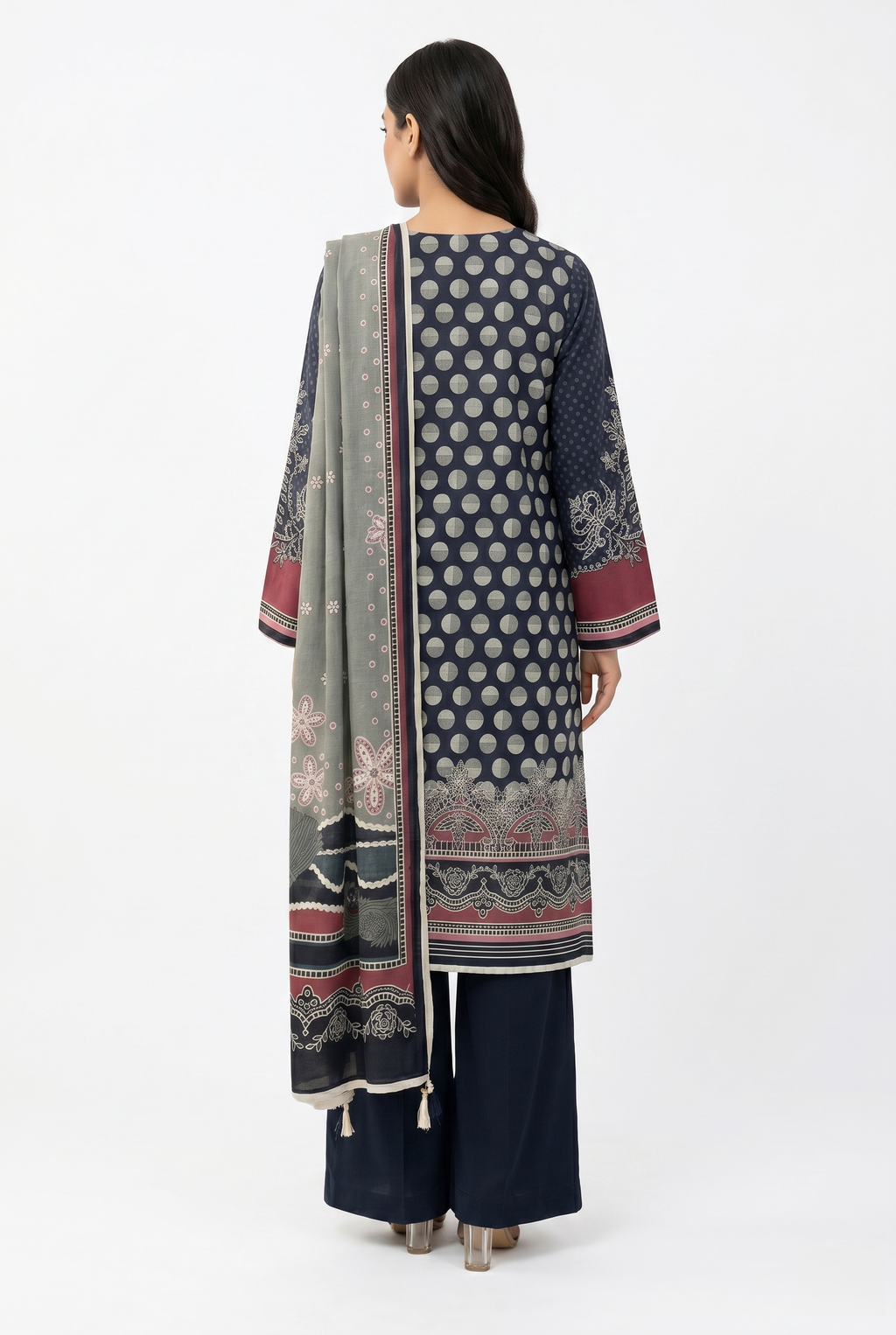 Keyseria By Jaffrani-3PC Unstitch Lawn Chapter-7 (Black)