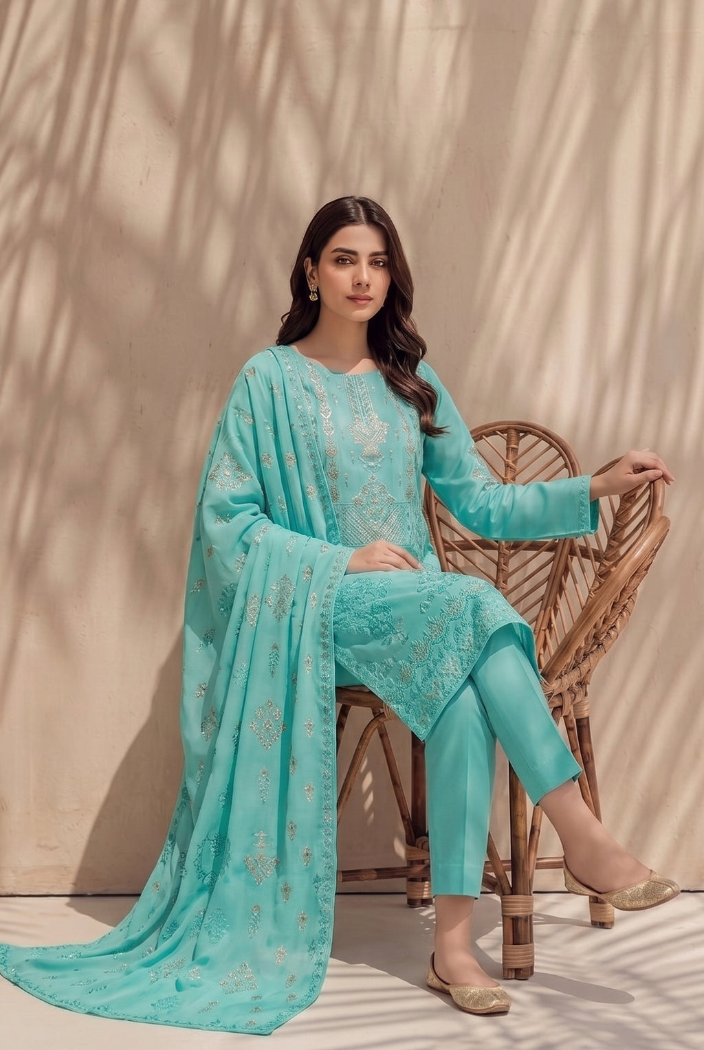 Jasmine by Breeza Fashion - 3PC Unstitched Embroidered Lawn Suit (Sage Green)