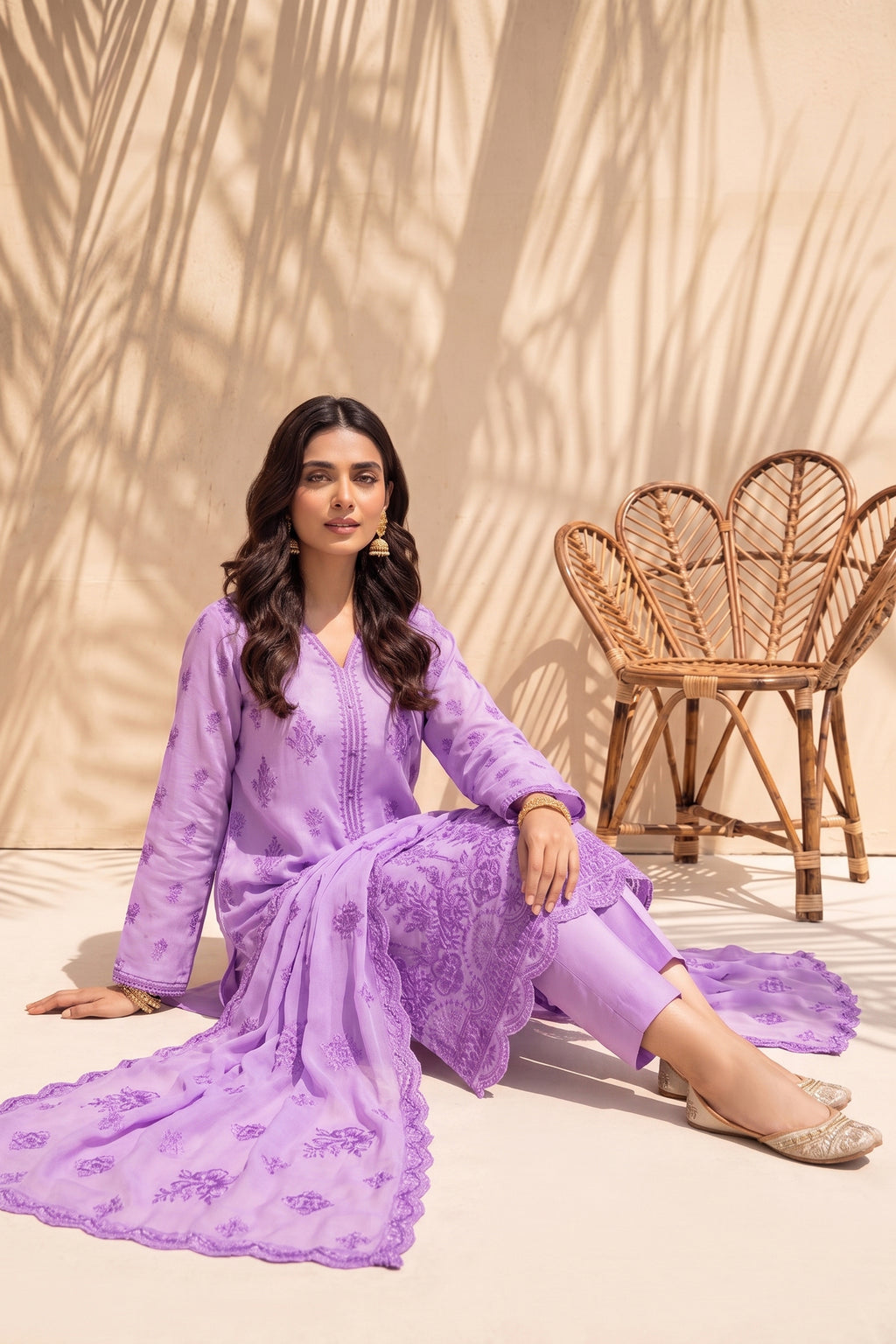 Halima by Breeza Fashion - 3PC Unstitched Embroidered Lawn Suit (Purple)