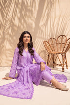Halima by Breeza Fashion - 3PC Unstitched Embroidered Lawn Suit (Purple)