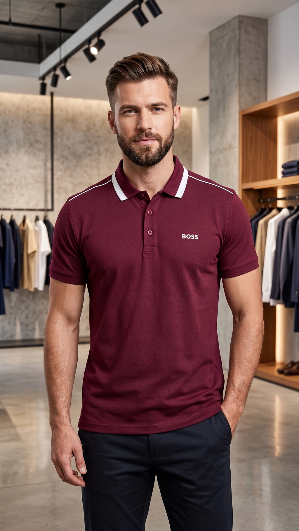 Boss Classic Polo T-Shirt (Maroon)