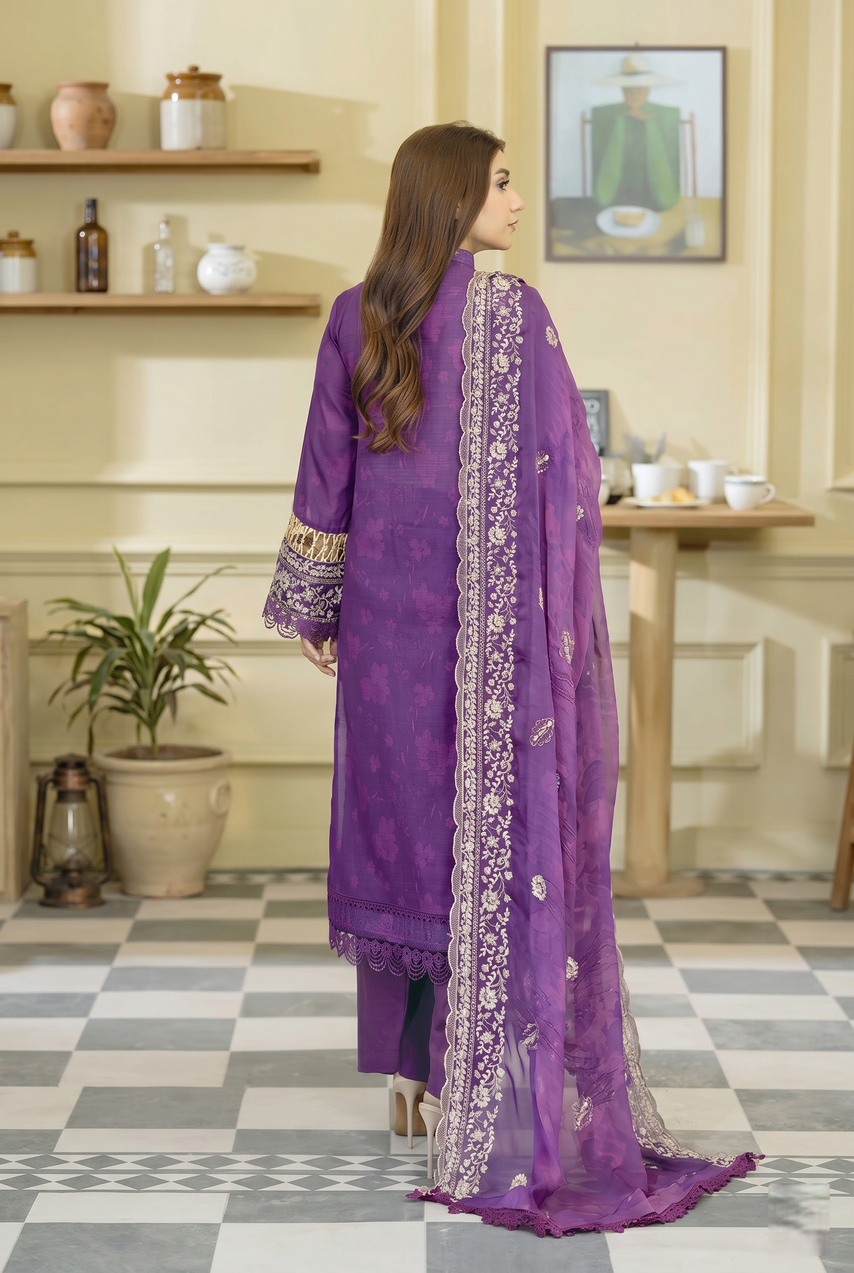 Lala Zar By Johra Unstitch Embroidered-3PC-Lawn-Purpel