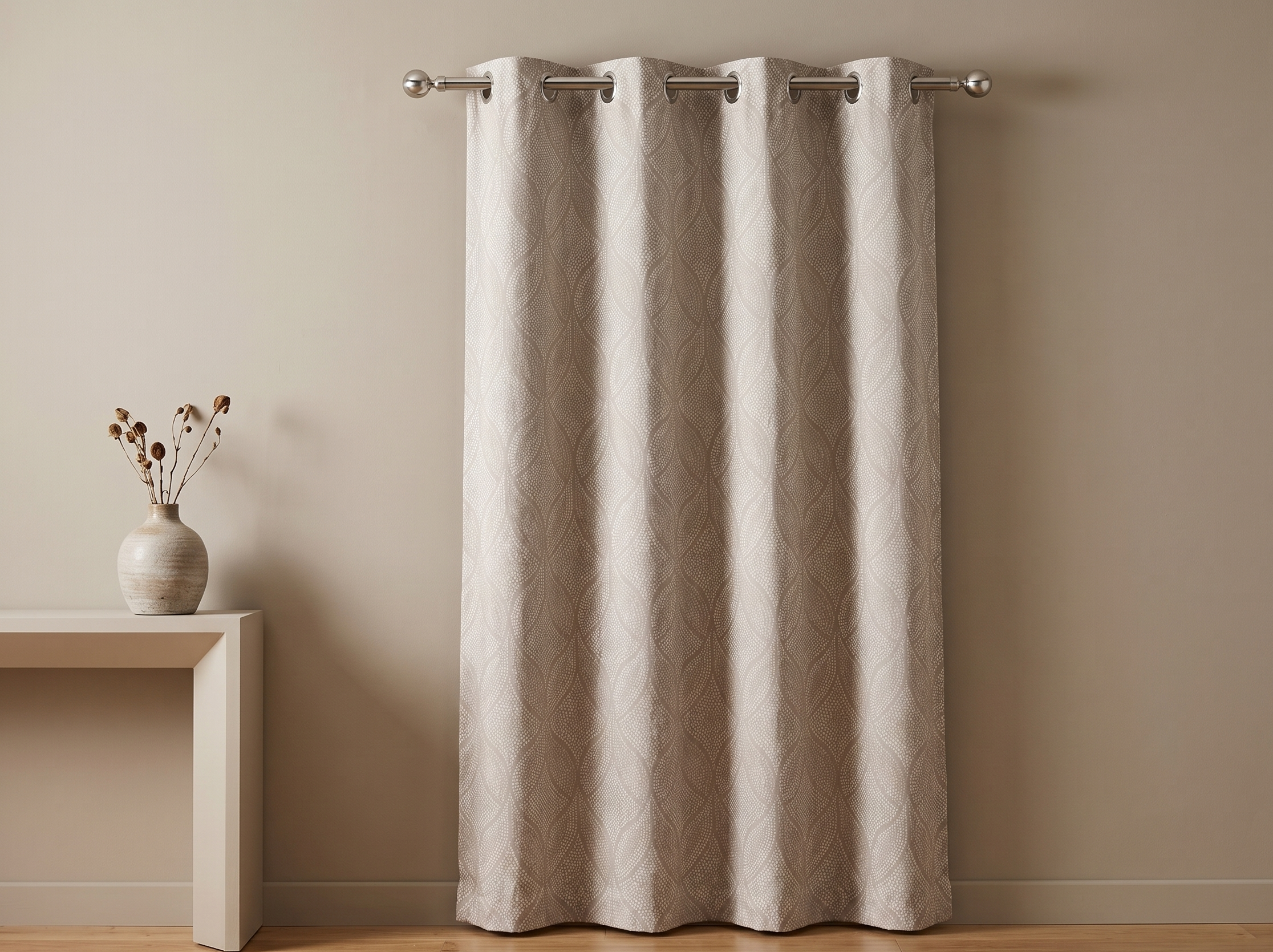 CURTAIN 10 RINGS HIGH & EXPORT QUALITY (Light Gray)