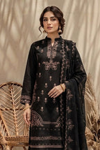 Kinza by Breeza Fashion - 3PC Unstitched Embroidered Lawn Suit (Black)