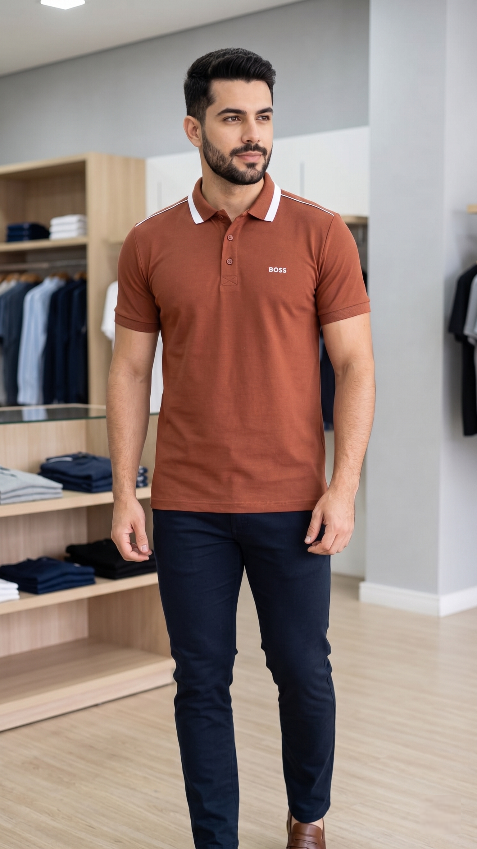 Boss Classic Polo T-Shirt (Brown)