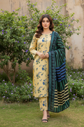 Ideas By Gul Ahmed Pret 3-Piece lawn Stitched Suit (yellow)