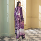 Dhagakari By Johra 3PC- Unstitch Embroidered Suit (Purple)