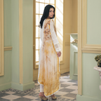 Dhagakari By Johra 3PC- Unstitch Embroidered Suit (Off White)